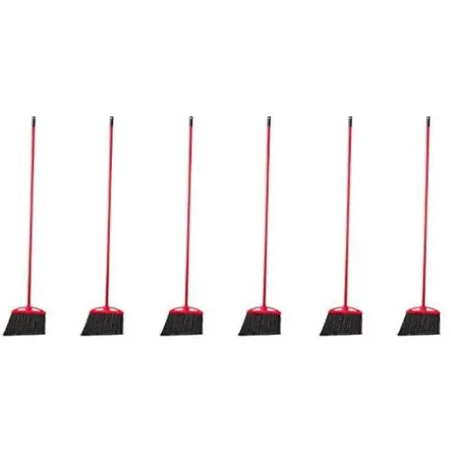 AmazonCommercial Angle Broom with Vinyl-Coated Metal Handle - 6-Pack AmazonCommercial Angle Broom with Vinyl-Coated Metal Handle - 6-Pack