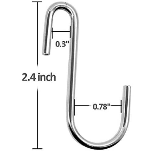 30 Pack Esfun Heavy Duty S Hooks Pan Pot Holder Rack Hooks Hanging Hangers S Shaped Hooks for Kitchenware Pots Utensils Clothes Bags Towels Plants