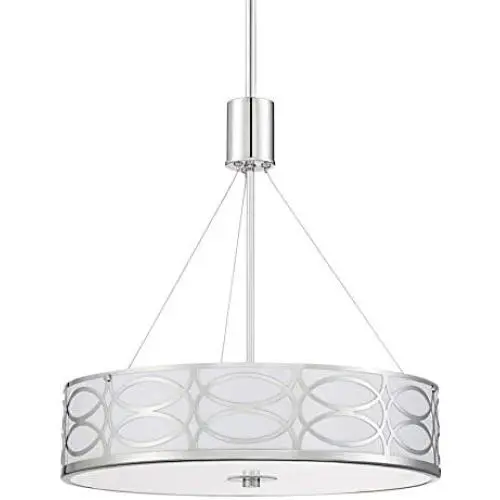 Kira Home Sienna 18'' Modern 3-Light Drum Chandelier + Tempered Glass Diffuser, Adjustable Height, Chrome Finish Kira Home Sienna 18'' Modern 3-Light Drum Chandelier + Tempered Glass Diffuser, Adjustable Height, Chrome Finish