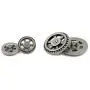 Bezelry Gear Metal Shank Buttons. Blazer Button Set. 3 Pcs of 23mm, 8 Pcs of 15mm (Gray Silver) Bezelry Gear Metal Shank Buttons. Blazer Button Set. 3 Pcs of 23mm, 8 Pcs of 15mm (Gray Silver)