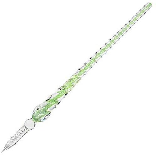 Molshine Handmade High Borosilicate Glass Glass Dip Pen Glass Signature Pen Business Present (green)