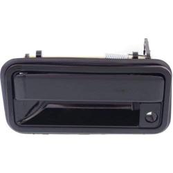 Door Handle compatible with Chevy C/K Full Size P/U 88-00 Front RH and LH Outside Smooth Black Metal w/Keyhole