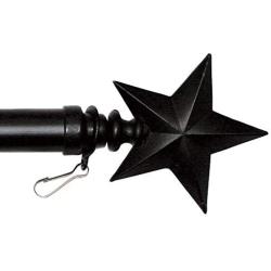 Evergreen Flag Star Black Metal Extendable House Flag Pole, 35'' to 60'' L