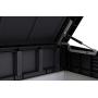 Keter Elite Store 4.6 x 2.7 Foot Resin Outdoor Storage Shed with Easy Lift Hinges, Perfect for Trash Cans, Yard Tools, and Pool Toys, ft, Grey & Black