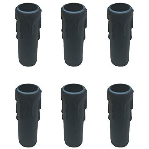 Candle Light Socket Covers - Set of 6,Multi-color Plastic Candle Sleeves Multiple sizes Candelabra Base for Light(Black,H10cm,Dia2.5cm)
