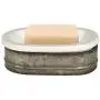 Creative Co-op Galvanized Metal and Stoneware Vintage Soap Dish Creative Co-op Galvanized Metal and Stoneware Vintage Soap Dish