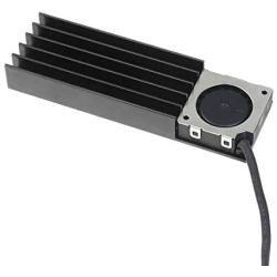 JMT M.2 2280 SSD Heatsinks with 20mm DC5V DC12V 3pin Fan Powerful Cooling Radiator for PCIE NVME SATA M.2 SSD Cooler (DC5V Fan,Black)