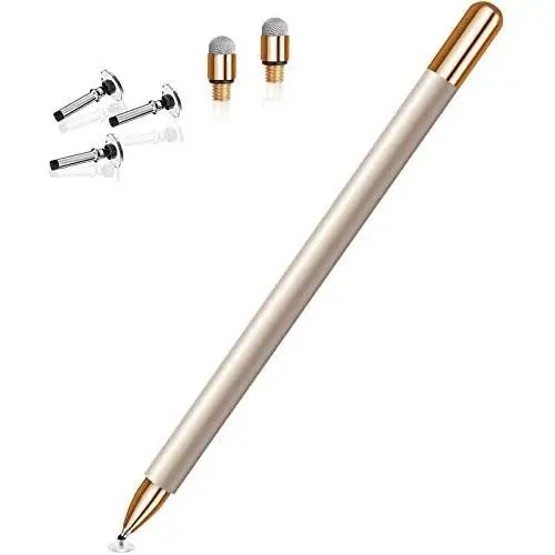 Stylus for iPad Pencil, MEKO 2 in 1 Universal Disc Stylus Touch Screen Pens for Apple/iPhone/Ipad pro/Mini/Air/Android/Microsoft/Surface and Other Touch Screens with 5 Replacement Tips-Champagne Stylus for iPad Pencil, MEKO 2 in 1 Universal Disc Stylus Touch Screen Pens for Apple/iPhone/Ipad pro/Mini/Air/Android/Microsoft/Surface and Other Touch Screens with 5 Replacement Tips-Champagne