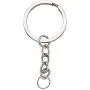 GBSTORE 50 Pcs Metal Split Key Ring with Chain Silver Color Key Ring Keychain Ring Parts Open Jump Ring and Connector for DIY
