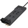 Belkin 8-Outlet Home And Office Surge Protector, Telephone Line And Flat AC Plug, 12ft Cord