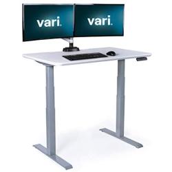 Vari Electric Standing Desk 48'' x 30'' - Dual Motor Sit to Stand Desk - Push Button Memory Settings - Solid Top with 3-Stage Adjustable Steel Legs - Work or Home Office Desk