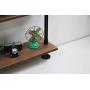 KINMADE Industrial Pipe Shelf Floating Wall Shelf Rustic Wood with Black Iron Pipe 5 Tier