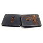 Bezelry 12 Pieces Square Engraving Dragonfly Pattern Holes Buttons. 15mmx15mm. (Black Copper)