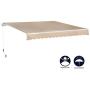 AECOJOY 13×8 Patio Awning Retractable Sun Shade Awning Cover Outdoor Patio Canopy Sunsetter Market Deck Awnings with Manual Crank Handle, Beige