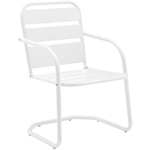 Crosley Furniture CO1030-WH Brighton Retro Metal Chair, Set of 2, White