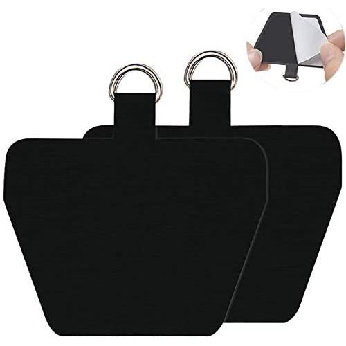 Phone Tether Tab, COCASES 2 Pack Update Phone Lasso Patch with Replacement Part for Smartphone Lanyard Safety Tether (Black)
