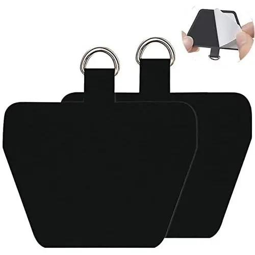 Phone Tether Tab, COCASES 2 Pack Update Phone Lasso Patch with Replacement Part for Smartphone Lanyard Safety Tether (Black)