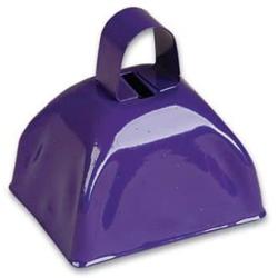 Purple Metal Cowbell Noisemakers Set - School Cowbells 12 Pack - Play Kreative