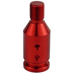 Lunsom Aluminium Shifter Knob Connector Adapter Metal Car Gear Shift Head Retainer Boot for Non Threaded Shifting M12X1.25 Thread Fit Most Vehicle (Red)