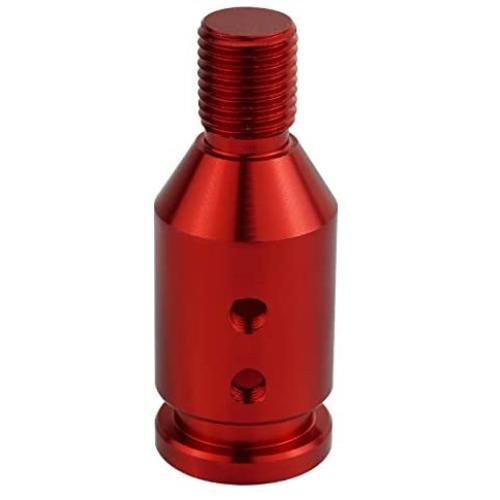Lunsom Aluminium Shifter Knob Connector Adapter Metal Car Gear Shift Head Retainer Boot for Non Threaded Shifting M12X1.25 Thread Fit Most Vehicle (Red)