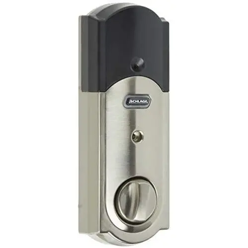 Schlage Z-Wave Connect Camelot Touchscreen Deadbolt with Built-In Alarm, Satin Nickel, BE469 CAM 619, Works with Alexa via SmartThings, Wink or Iris Schlage Z-Wave Connect Camelot Touchscreen Deadbolt with Built-In Alarm, Satin Nickel, BE469 CAM 619, Works with Alexa via SmartThings, Wink or Iris