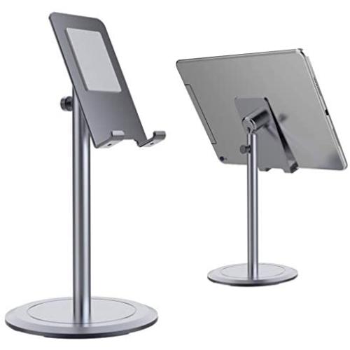 Sturdy Cell Phone Stand & Tablet Holder - Adjustable Height- Angle Metal iPhone Holder for Desk & Kitchen- Strong Alloy for All Devices- Tablet iPad Stands and Holders iPad Stand iPhone Stand