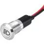 uxcell Pilot Dashboard Light DC 12V 12mm Red LED Signal Indicator Light Metal Shell with Symbol (High Beam)