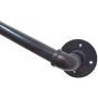 DIYHD 6.6FT Stair Black Pipe Handrail with 3 Wall Mount Supports,Rustic Black,Round Corner Style