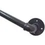 DIYHD 6.6FT Stair Black Pipe Handrail with 3 Wall Mount Supports,Rustic Black,Round Corner Style
