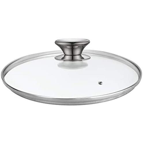 Cook N Home Tempered Glass Lid, 9.5-inch/24cm, Clear