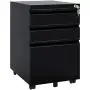 DEVAISE 3 Drawer Mobile File Cabinet with Lock, Under Desk Metal Filing Cabinet for Legal/Letter/A4 File, Fully Assembled Except Wheels, Black DEVAISE 3 Drawer Mobile File Cabinet with Lock, Under Desk Metal Filing Cabinet for Legal/Letter/A4 File, Fully Assembled Except Wheels, Black
