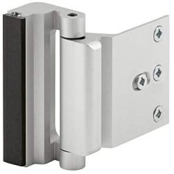 Defender Security Satin Nickel U 10827 Door Reinforcement Lock – Add Extra, High Security to your Home and Prevent Unauthorized Entry – 3” Stop, Aluminum Construction Finish