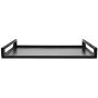 MyGift Large Modern Square Matte Black Metal Serving Tray with Curved Cutout Handles - 16 x 16