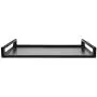 MyGift Large Modern Square Matte Black Metal Serving Tray with Curved Cutout Handles - 16 x 16