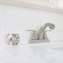 PARLOS 2 Handles Bathroom Faucet with Metal Pop-up Drain and Faucet Supply Lines, Brushed Nickel,Doris 14072