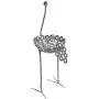 African Recycled Metal Ostrich Plant Holder Statue, Large African Recycled Metal Ostrich Plant Holder Statue, Large