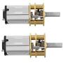 QMseller 2Pcs Micro Speed Reduction Motor DC 12V 60RPM with Full Metal Gearbox 0.18A Electric Gear Box Motor with 2 Terminals for DIY RC Toys