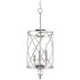 Kira Home Eleanor 13'' 3-Light Modern Foyer Light Pendant Chandelier, Cylinder Metal Shade, Adjustable Height, Brushed Nickel Finish