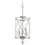 Kira Home Eleanor 13'' 3-Light Modern Foyer Light Pendant Chandelier, Cylinder Metal Shade, Adjustable Height, Brushed Nickel Finish