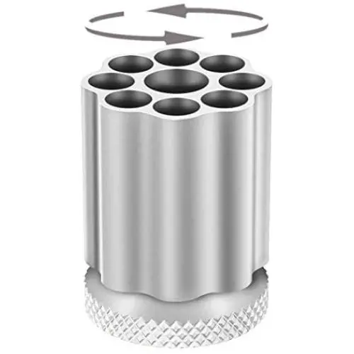 Quickly Revolver Pen Holder, Metal Pencil Holder, Silver/black/red Colors Office Supplies And Desk Organizers (Silver) Quickly Revolver Pen Holder, Metal Pencil Holder, Silver/black/red Colors Office Supplies And Desk Organizers (Silver)