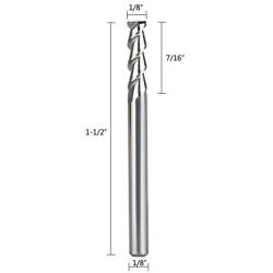 SpeTool 1/8 End Mills for Aluminum 2 Flutes CNC Spiral Router Bits for Aluminum Cut Non-Ferrous Metal Upcut 1.5 inches Long 5 Pieces