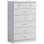 Hodedah HI70DR White Chest of Drawers with Locks