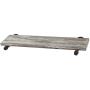 MyGift 24-Inch Wall Mounted Industrial Black Metal Pipe & Rustic Torched Wood Floating Shelf