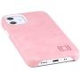 Dockem iPhone 12 Mini Wallet Case: Built-in Metal Plate for Magnetic Mounting & 1 Credit Card Holder (5.4'' Exec M2, Smooth Synthetic Leather, Pink)