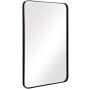 ANDY STAR Wall Mirror for Bathroom, 24x36 Inch Black Bathroom Mirror, Stainless Steel Metal Frame with Rounded Corner, Rectangle Glass Panel Wall Mounted Mirror Decorative for Bathroom