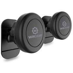 WixGear Magnetic Phone Car Mount, Universal Stick On Mount (2 Pack) Dashboard Magnetic Car Mount Holder, for Cell Phones and Mini Tablets with Fast Swift-snap Technology, Magnetic Cell Phone Mount