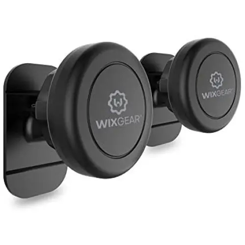 WixGear Magnetic Phone Car Mount, Universal Stick On Mount (2 Pack) Dashboard Magnetic Car Mount Holder, for Cell Phones and Mini Tablets with Fast Swift-snap Technology, Magnetic Cell Phone Mount