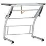 SD STUDIO DESIGNS Triflex Drawing Table, Sit to Stand Up Adjustable Office Home Computer Desk, 35.25'' W X 23.5'' D, Silver/Blue Glass SD STUDIO DESIGNS Triflex Drawing Table, Sit to Stand Up Adjustable Office Home Computer Desk, 35.25'' W X 23.5'' D, Silver/Blue Glass