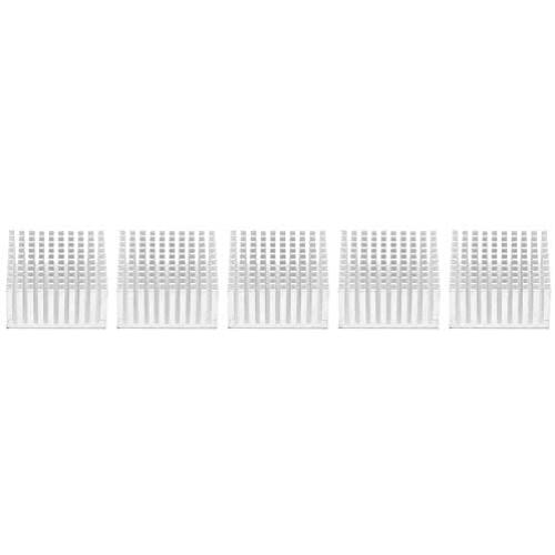 5PCS Cooler Fin Heatsink Module, Aluminum Heat Sink Cooling Fin Radiator Cooler Fin for Fan PCB Board for High Power LED Amplifier Transistor 40 x 20 x 40mm (Silver)