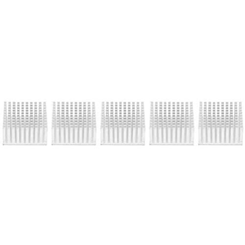 5PCS Cooler Fin Heatsink Module, Aluminum Heat Sink Cooling Fin Radiator Cooler Fin for Fan PCB Board for High Power LED Amplifier Transistor 40 x 20 x 40mm (Silver)